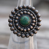 Vintage Sterling Turquoise Ring 4.75