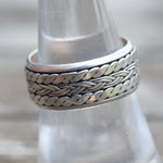 Vintage Sterling Braided Silver Band 8