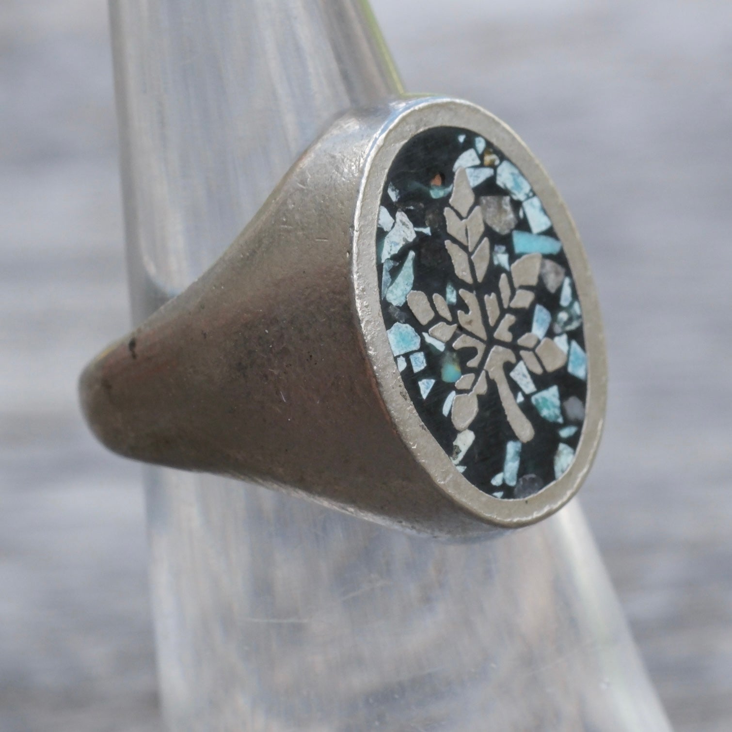 Vintage Pewter Sweet Leaf Ring 5