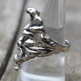 Vintage White Bronze Biker Ring 8.75