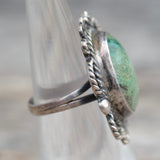 Vintage Sterling Turquoise Roper Ring 4.25