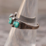 Vintage Sterling Turquoise Inlay Band 5.25