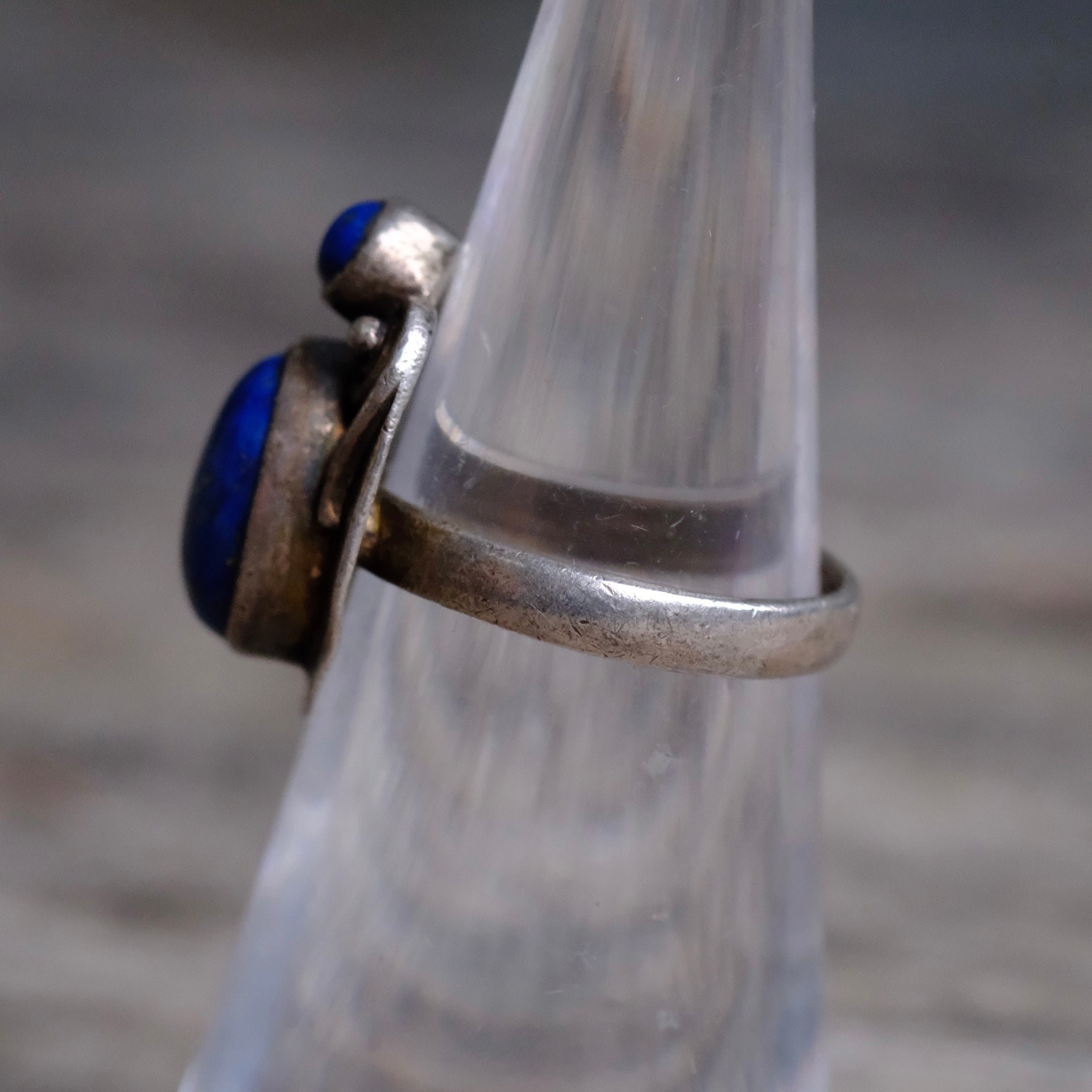 Vintage Sterling Lapis Ring 5.75