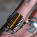 Vintage Sterling Tigers Eye Signet Ring 8.25