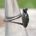 Vintage Sterling Turquoise Roper Ring 6