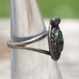 Vintage Sterling Turquoise Roper Ring 6