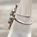 Vintage Sterling Turquoise Cluster Ring 5
