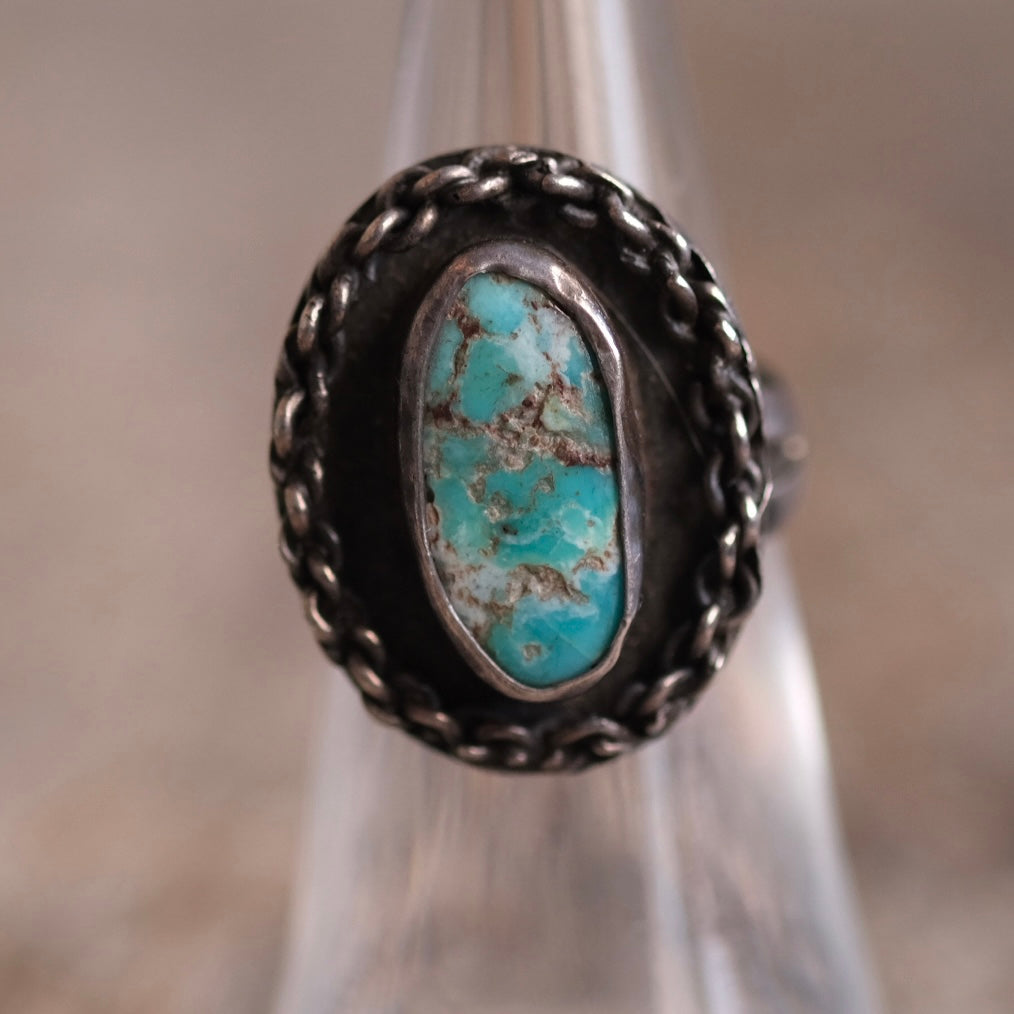 Vintage Sterling Turquoise Ring 5.75