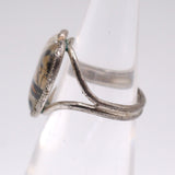 Vintage Sterling Painted Butterfly Wing Heart Ring 3.75