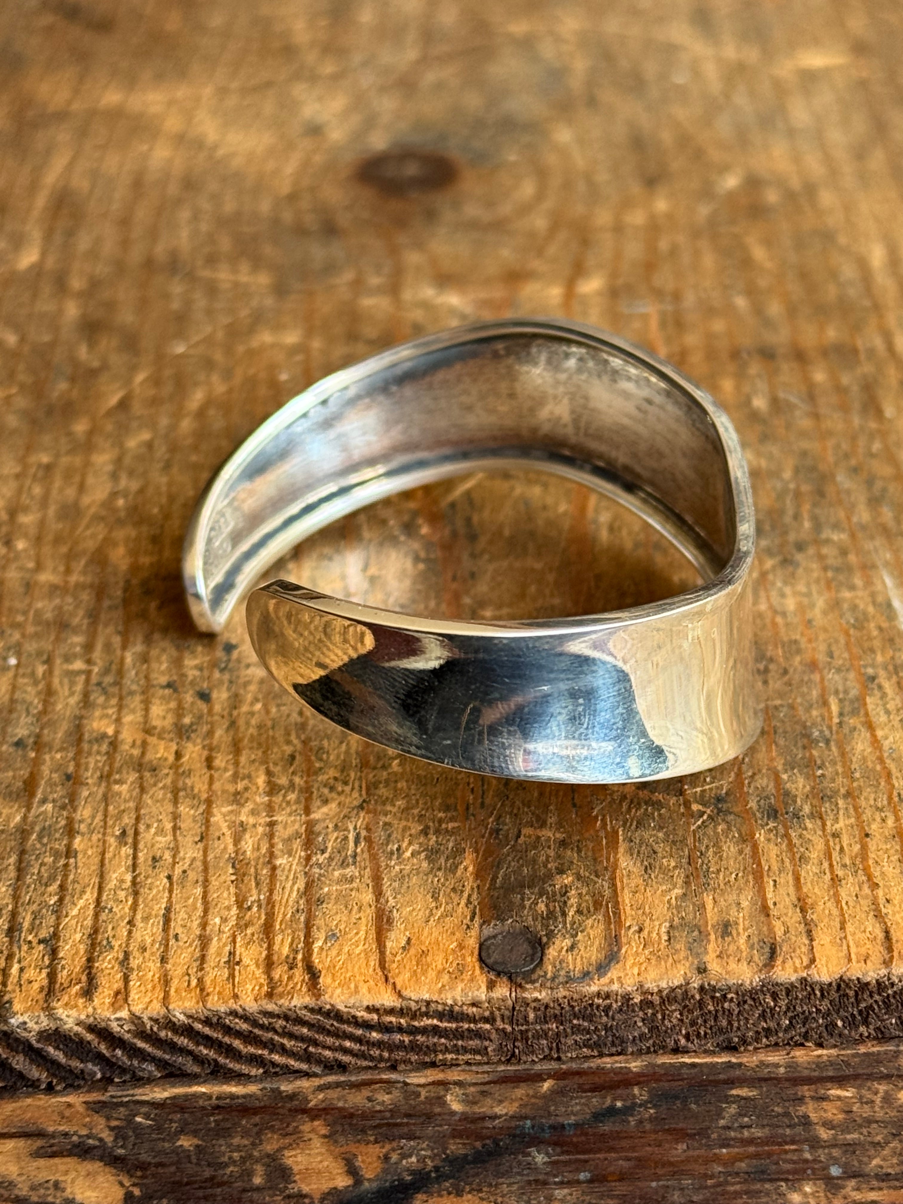 Vintage Sterling Silver Modernist wave Cuff