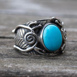 Vintage Sterling Turquoise Band 6.5