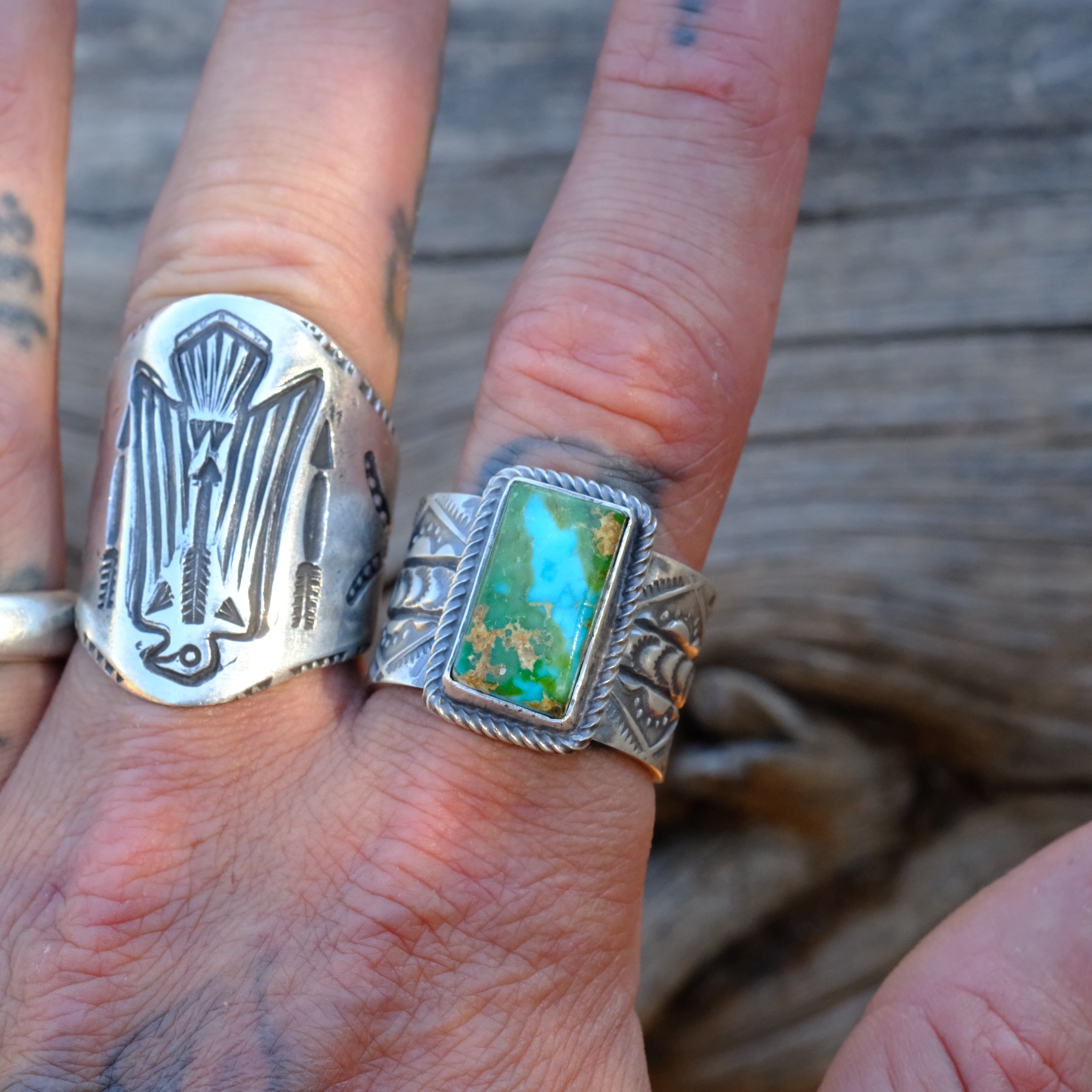 LEON MARTINEZ Sterling Silver Turquoise Ring 12.25
