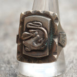 Vintage Mexican Biker Lucky Dragon Souvenir Ring 11.5
