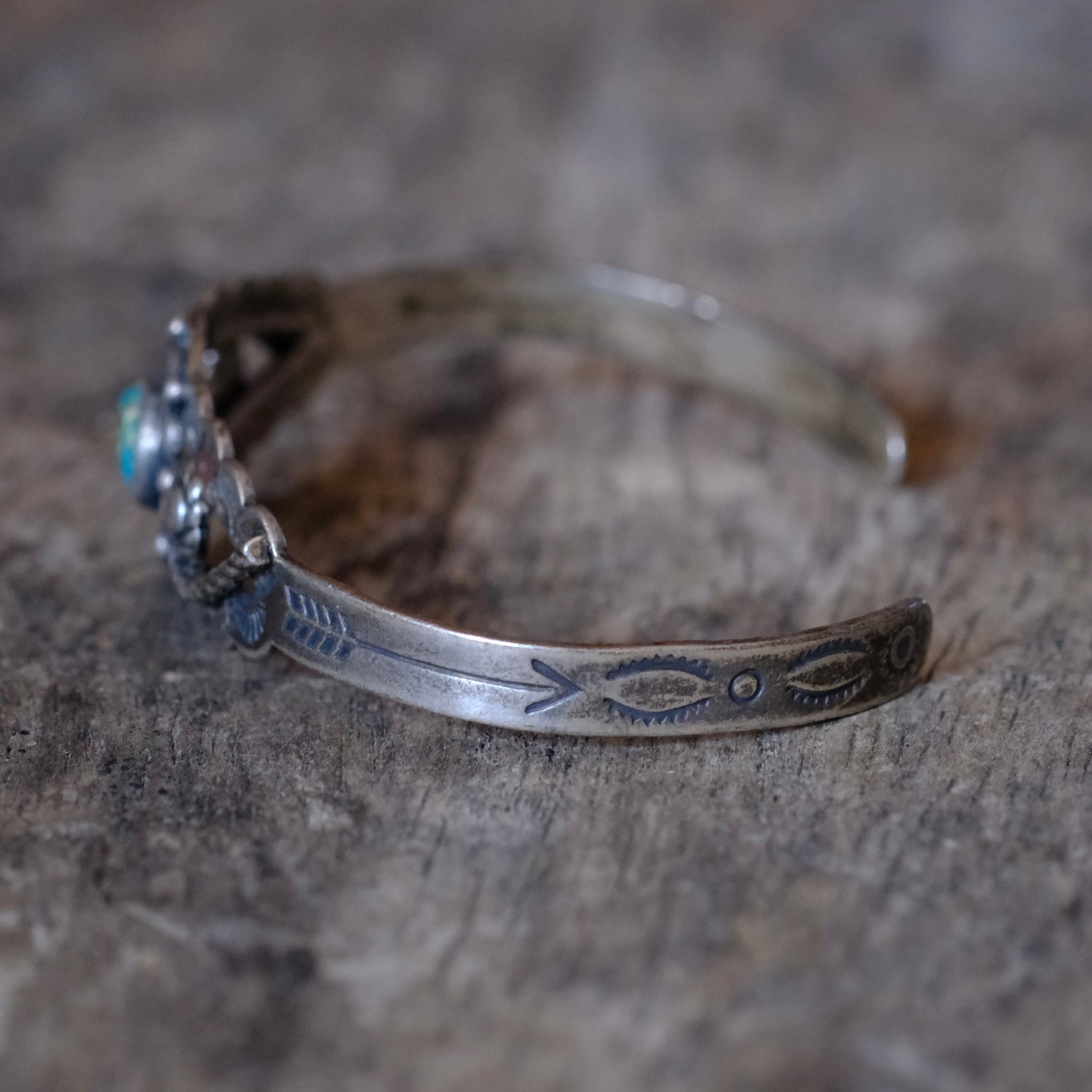 Vintage Sterling Turquoise Cuff Bracelet 5.75"