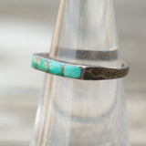 Vintage Sterling Turquoise Inlay Band 5.5