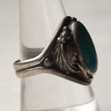 Vintage Sterling Turquoise Feather Ring 9.75