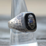 Vintage Sterling Crest Signet Ring 8.75