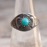 Vintage Sterling Turquoise Thunderbird Ring 6