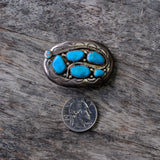 Small Ladies Vintage Sterling Turquoise Snake Belt Buckle