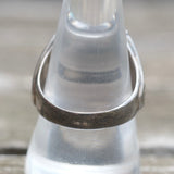 Vintage Sterling Turquoise Ribbed Band Ring 9.75