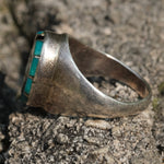 Vintage Sterling Turquoise Inlay Ring 7