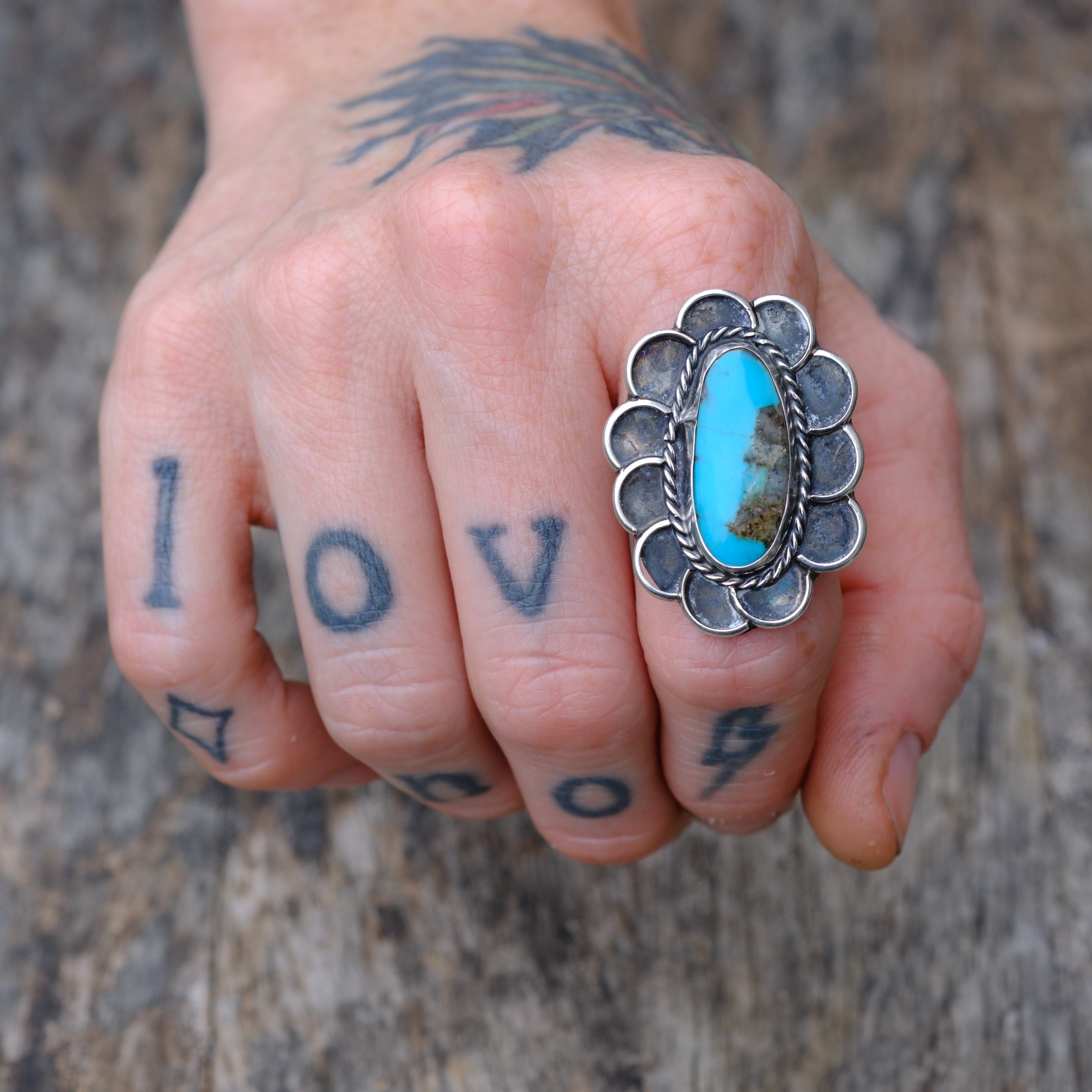 Vintage Sterling Turquoise Ring 7