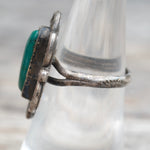 Vintage Sterling Turquoise Feather Ring 7
