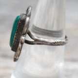 Vintage Sterling Turquoise Feather Ring 7