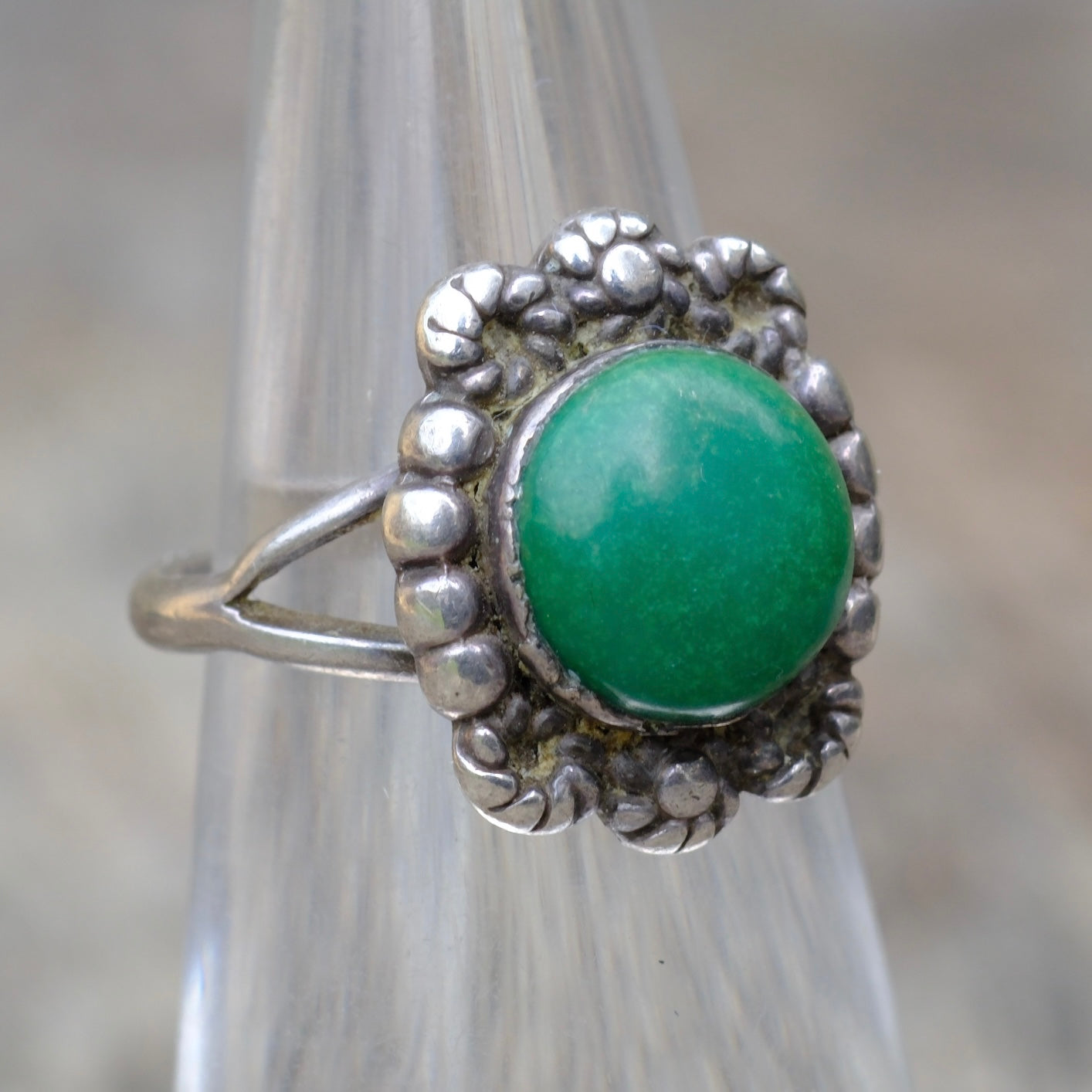 Vintage Sterling Turquoise Ring 4.75