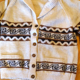 Vintage Cowichan Sweater Chunky Knit Cardigan L
