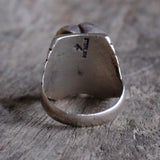 Vintage Sterling Turquoise Eagle Ring 9.5