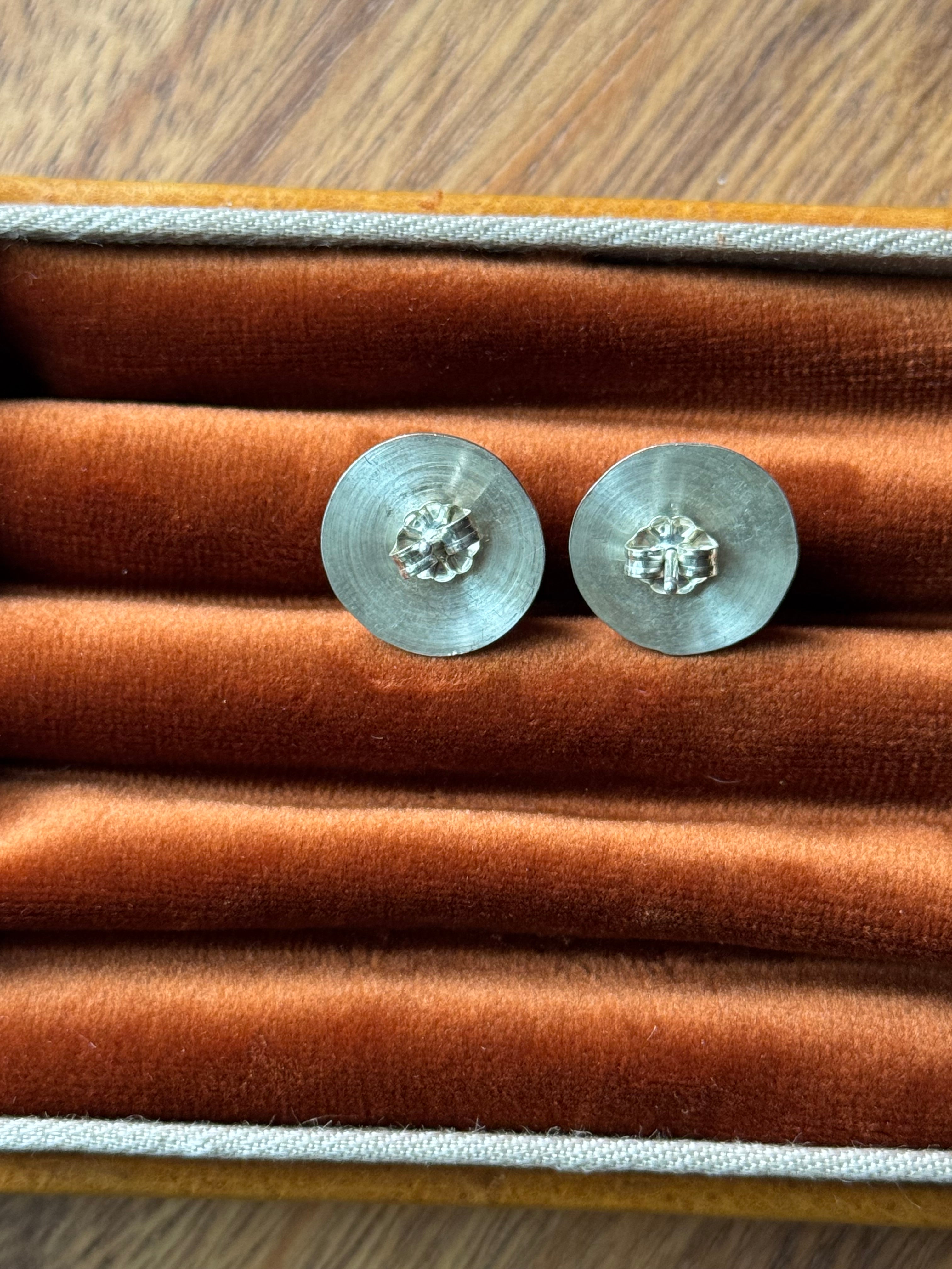 Vintage Sterling Silver Dome Stud Earrings