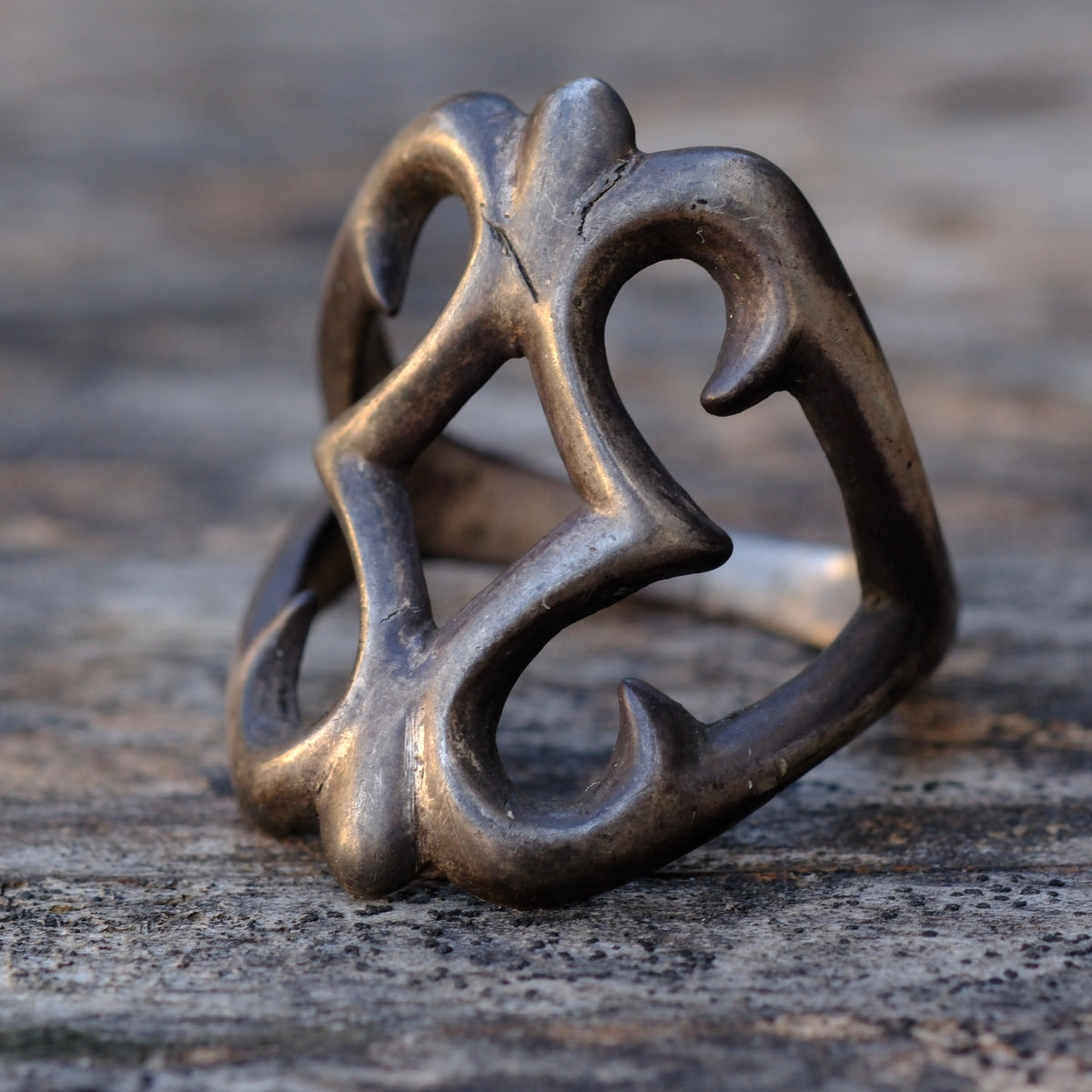 Vintage Sterling Silver Sandcast. Ring 10.5