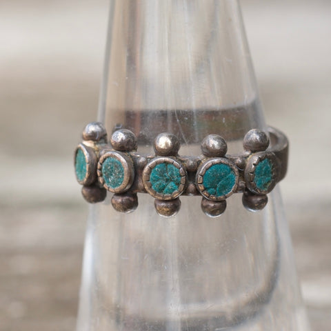 Vintage Sterling Snake Eye Turquoise Band 6