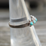 Vintage Sterling Snake Eye Turquoise Band 6.75