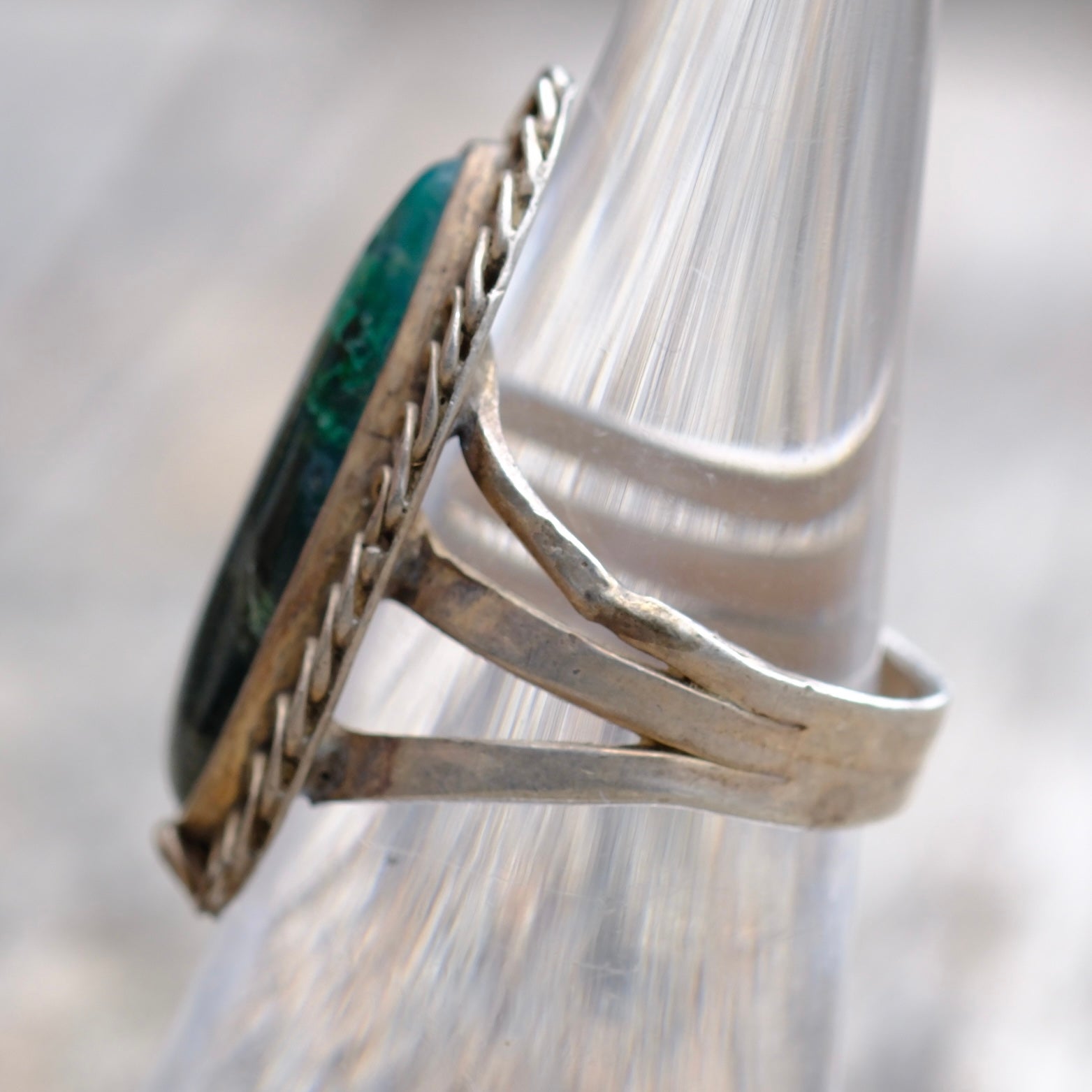 Vintage Sterling Chrysocolla Ring 5.75