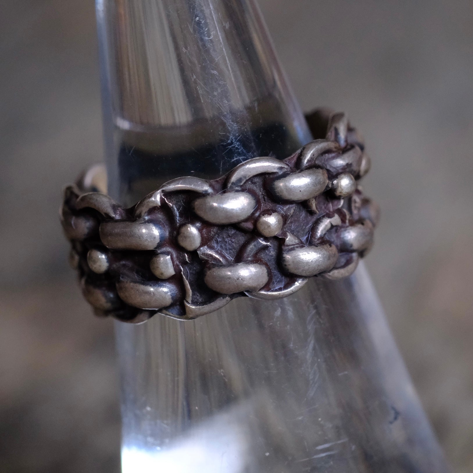 Vintage Sterling Silver Chain Ring 5.5