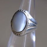 Vintage Sterling Mother Of Pearl Ring 5.5