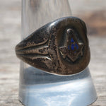 Vintage Sterling Free Masons Signet Ring 10.75