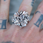 Vintage Sterling Silver Flower Ring 8.75