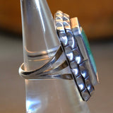 Vintage Sterling Turquoise Ring 6.75