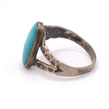 Vintage Sterling Turquoise Stamped Ring 5.5