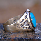 Vintage Sterling Turquoise Lucky Horseshoe Ring 13