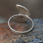 Vintage Sterling Abalone Moon Ring 6.5