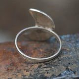 Vintage Sterling Abalone Moon Ring 6.5