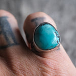 Vintage Sterling Silver Turquoise Ring 6.5