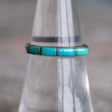 Vintage Sterling Turquoise Inlay Band 5.75
