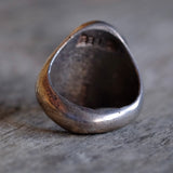 Vintage Sterling Zuni Inlay Turquoise and Mother Of Pearl Inlay Ring 10.75