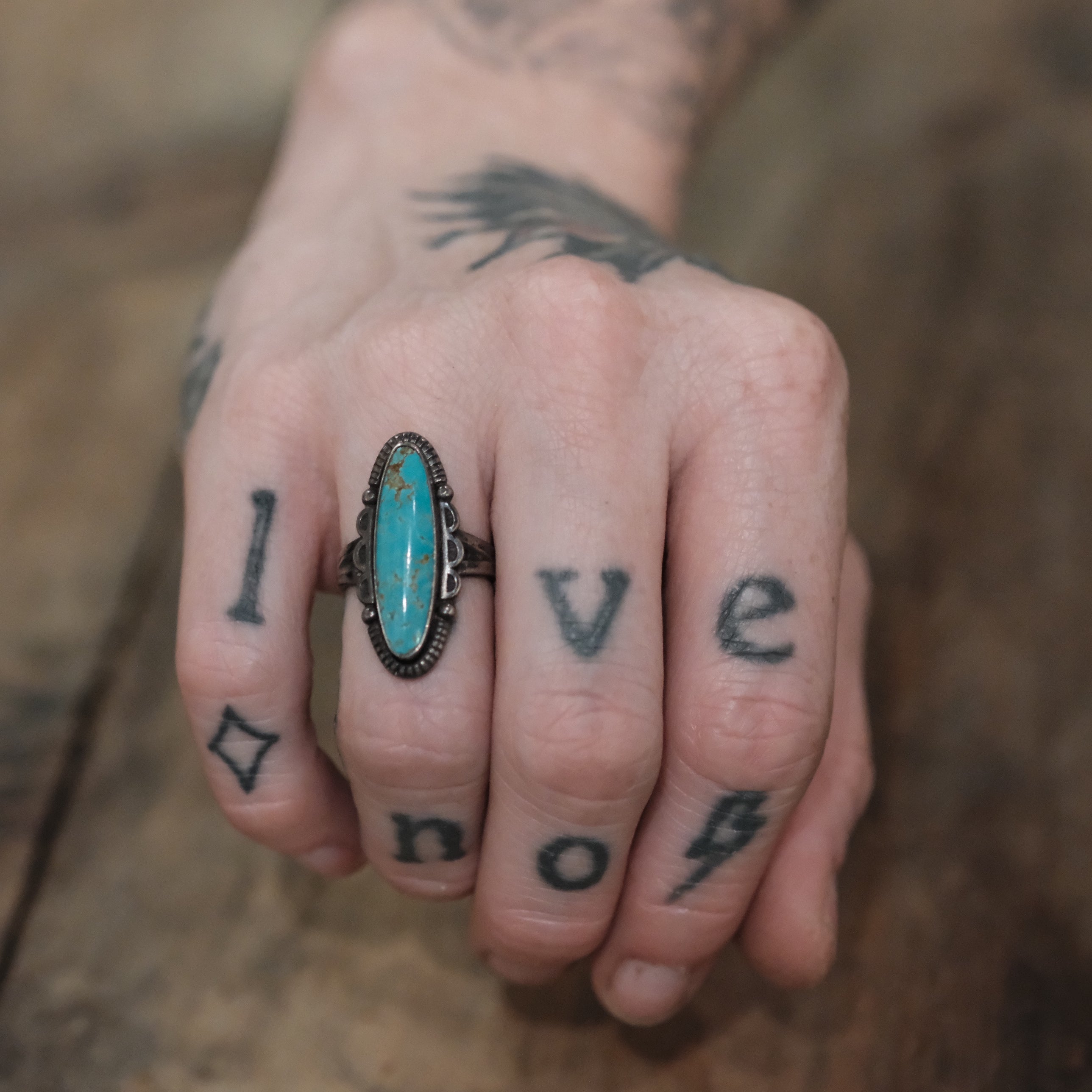 Vintage Sterling Turquoise Ring 6