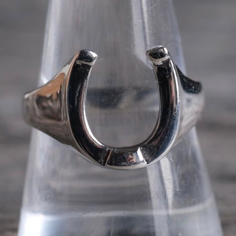Vintage Sterling Silver Horseshoe Ring 9.75